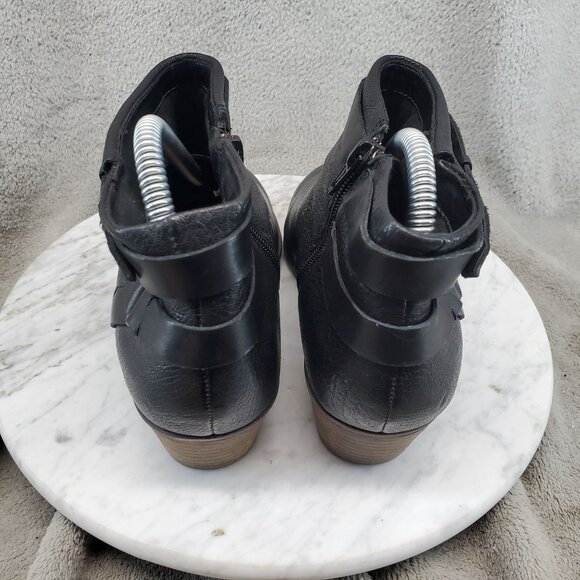 Clarks Shoes Womens Size 7 Black Leather Spye Comet Ankle Boots - Picture 7 of 10